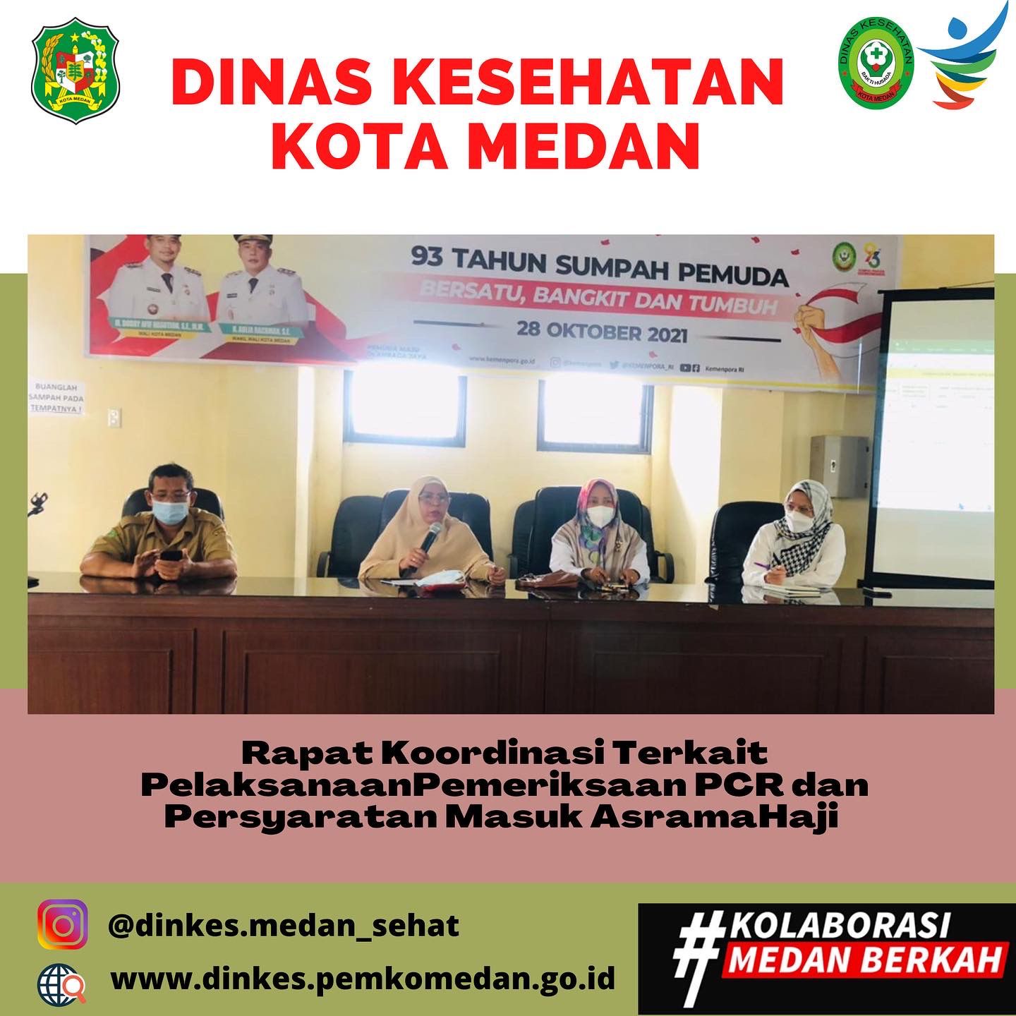 Dinas Kesehatan Kota Medan Melaksanakan Rapat Koordinasi Terkait Pelaksanaan Pemeriksaan PCR & Persyaratan Masuk Asrama Haji